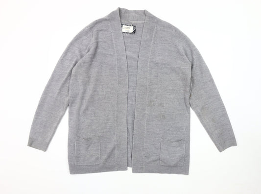 Maine New England Women's Grey Open Front Cardigan Size 18