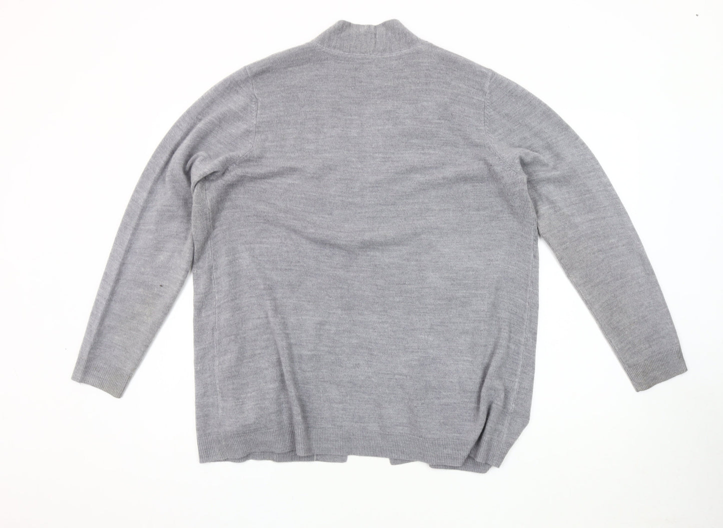 Maine New England Women's Grey Open Front Cardigan Size 18