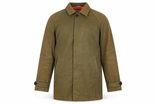 Luc Brevet Men's Green Cotton Mid-Length Coat M