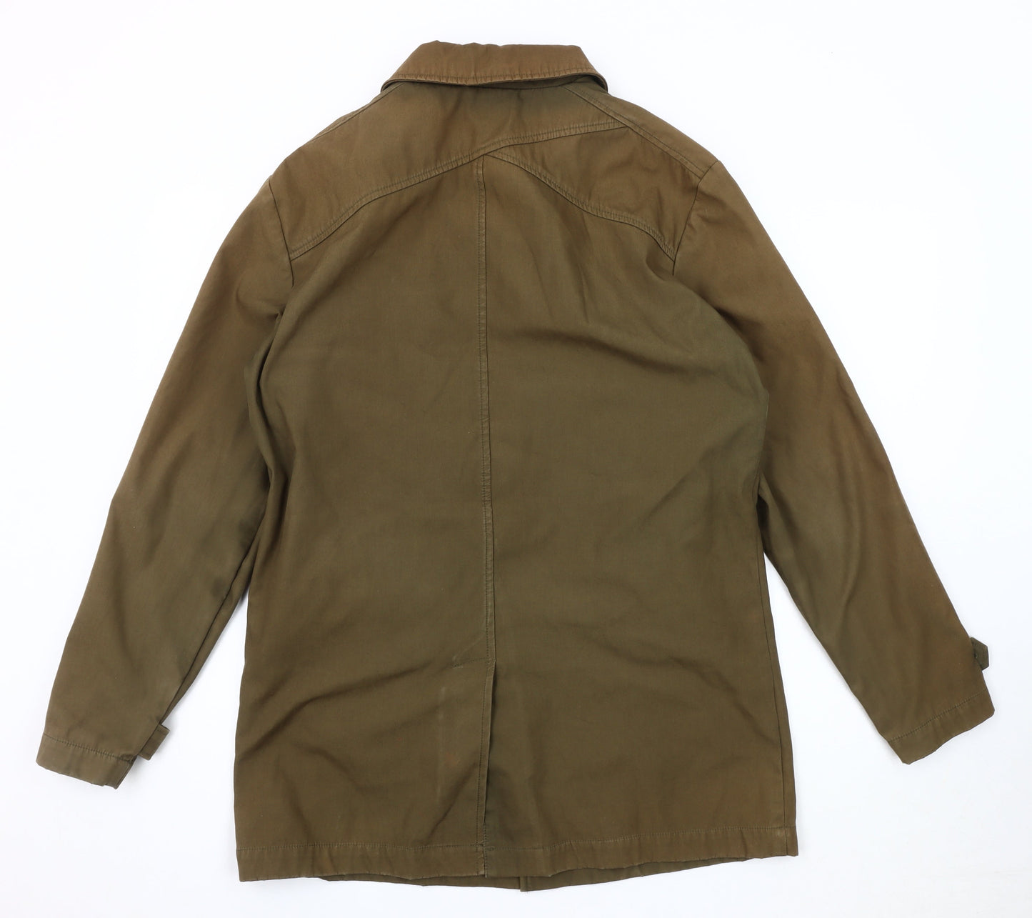 Luc Brevet Men's Green Cotton Mid-Length Coat M