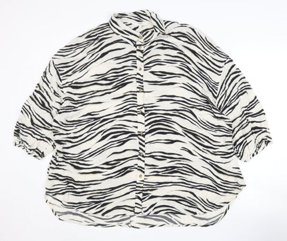Next Women's Multicoloured Animal Print Button-Up Shirt