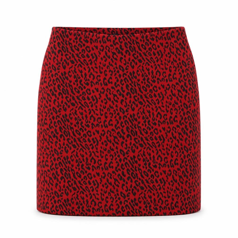 Marks & Spencer Women's Red Animal Print Skirt - Size 12