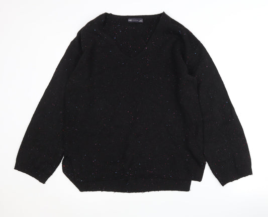 Marks and Spencer Women's Black V-Neck Pullover Jumper, Size S