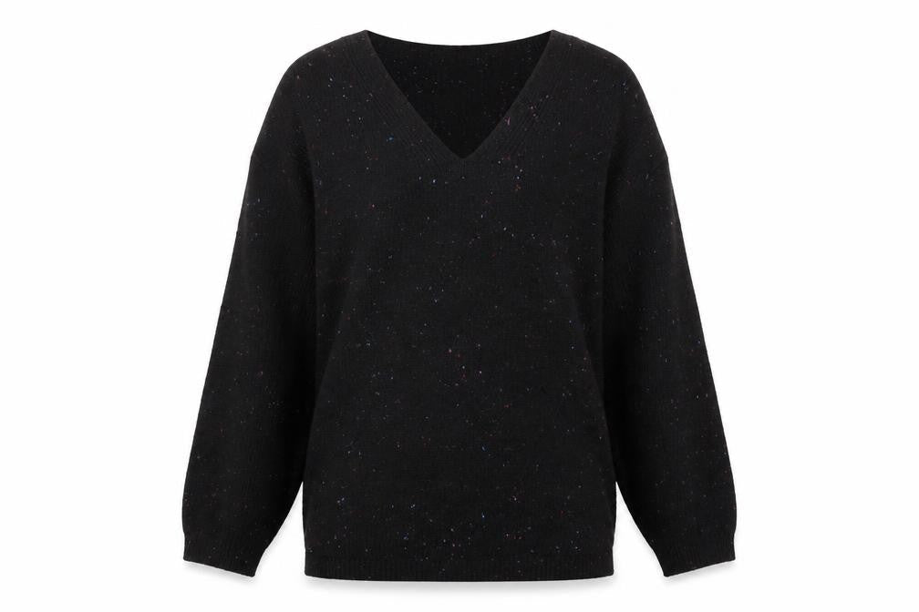 Marks & Spencer Women's Black V-Neck Pullover Jumper, Size S