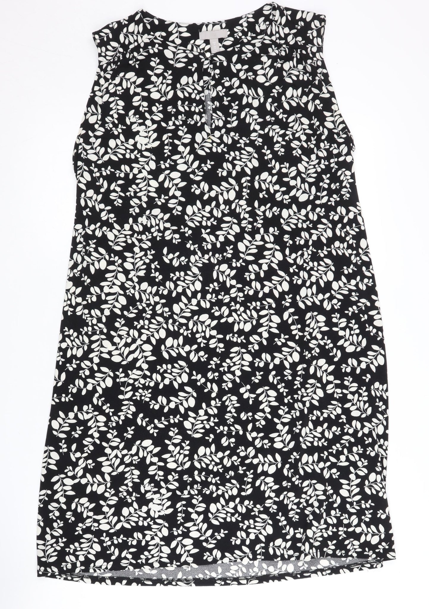 H&M Women's Black Floral Sleeveless Dress M