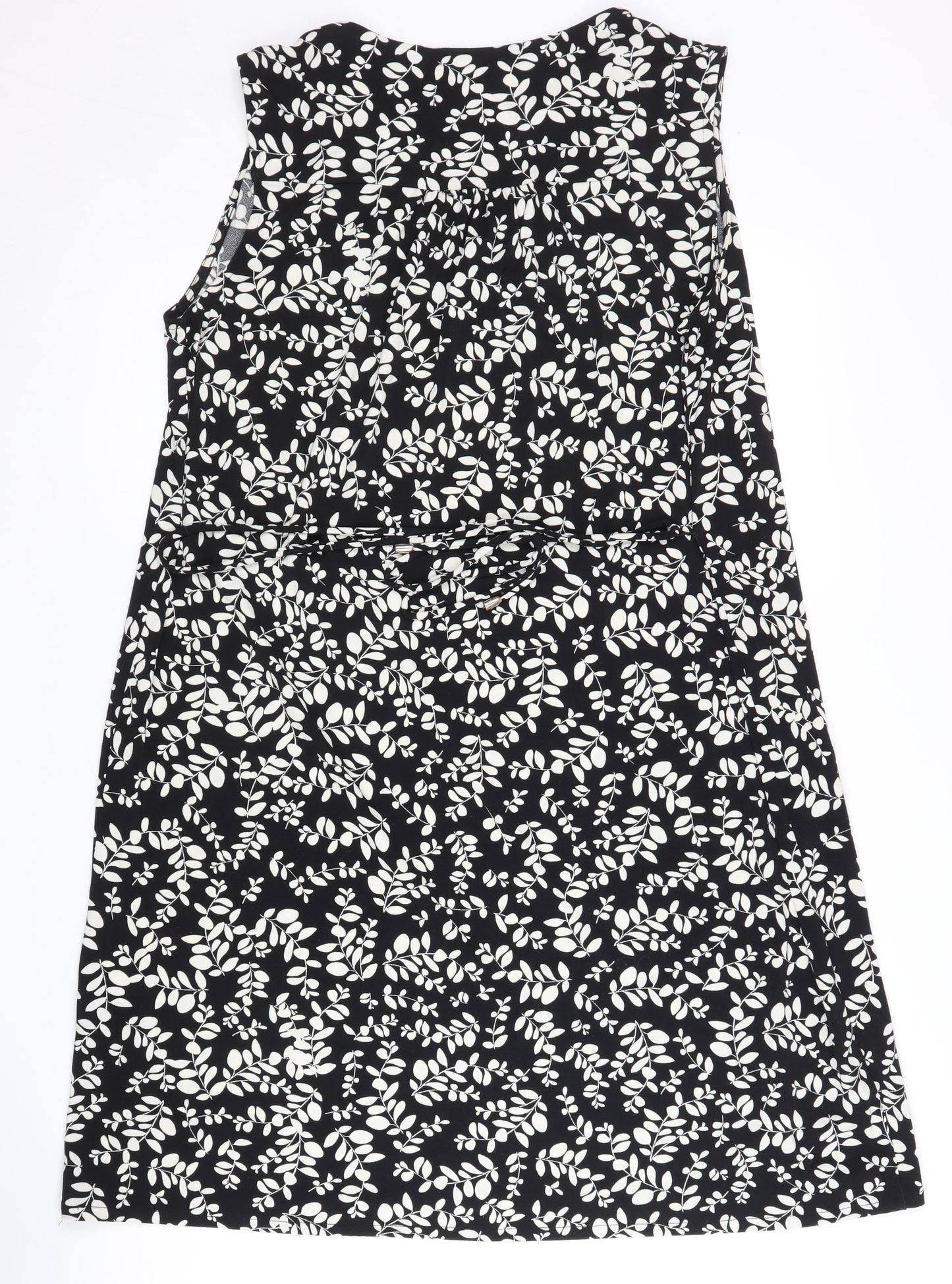 H&M Women's Black Floral Sleeveless Dress M