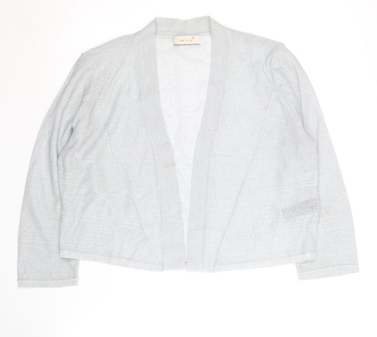 Marks and Spencer Women's Grey Open Front Cardigan - Size 16