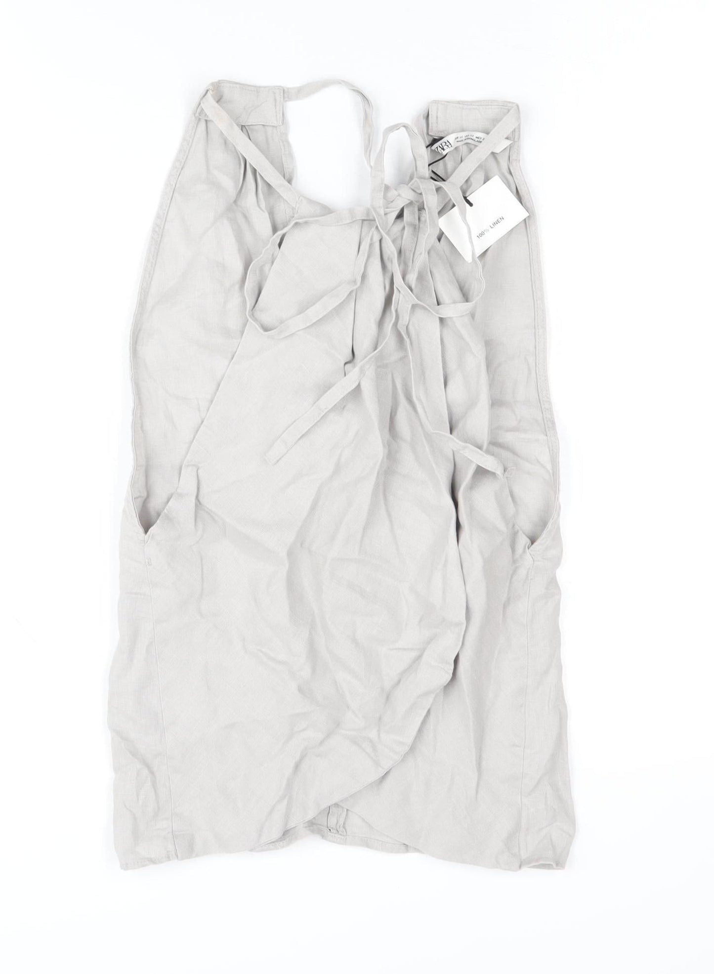 Zara Women's Beige Linen Tank Top XS