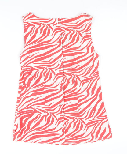 Et Vous Women's Red Zebra Print Sleeveless Blouse Size 8