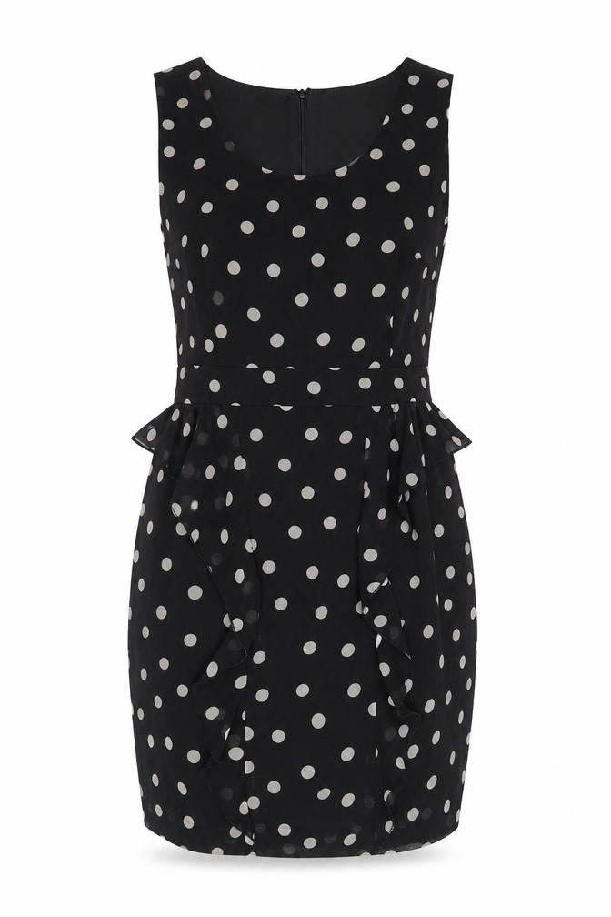 Darling Women's Black Polka Dot Sheath Dress M