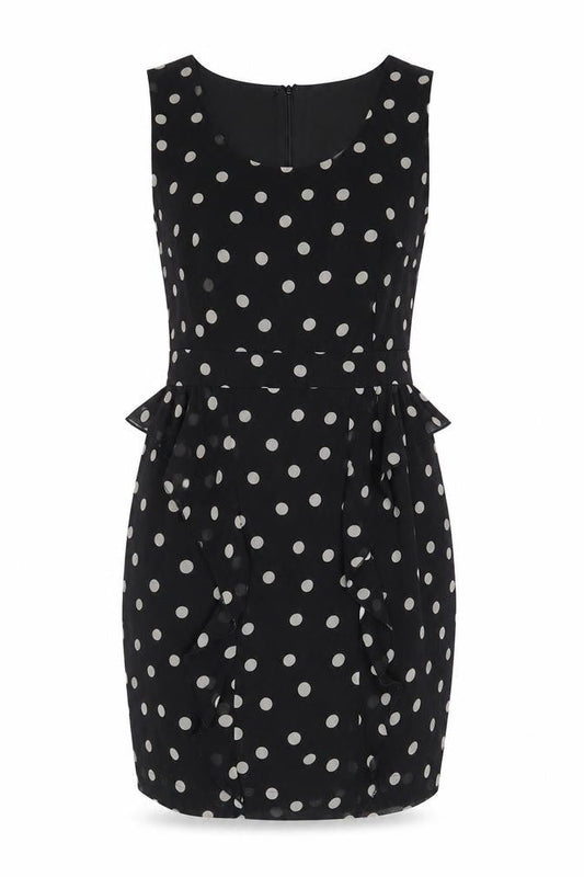 Darling Women's Black Polka Dot Sheath Dress M