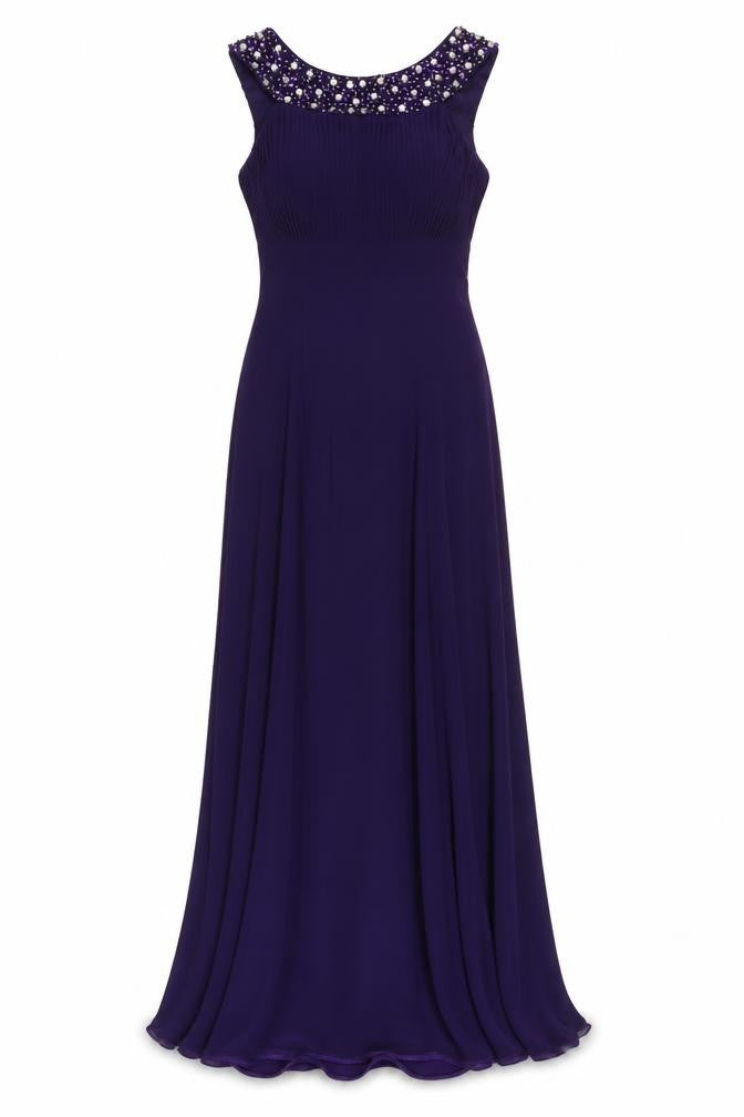 Illusion Women's Purple Beaded Maxi Dress, Size 4