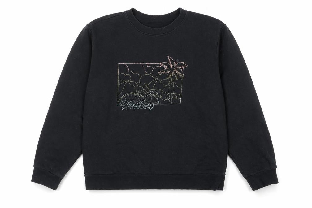 Hurley Men's Black M Pullover Sweatshirt Beach Theme