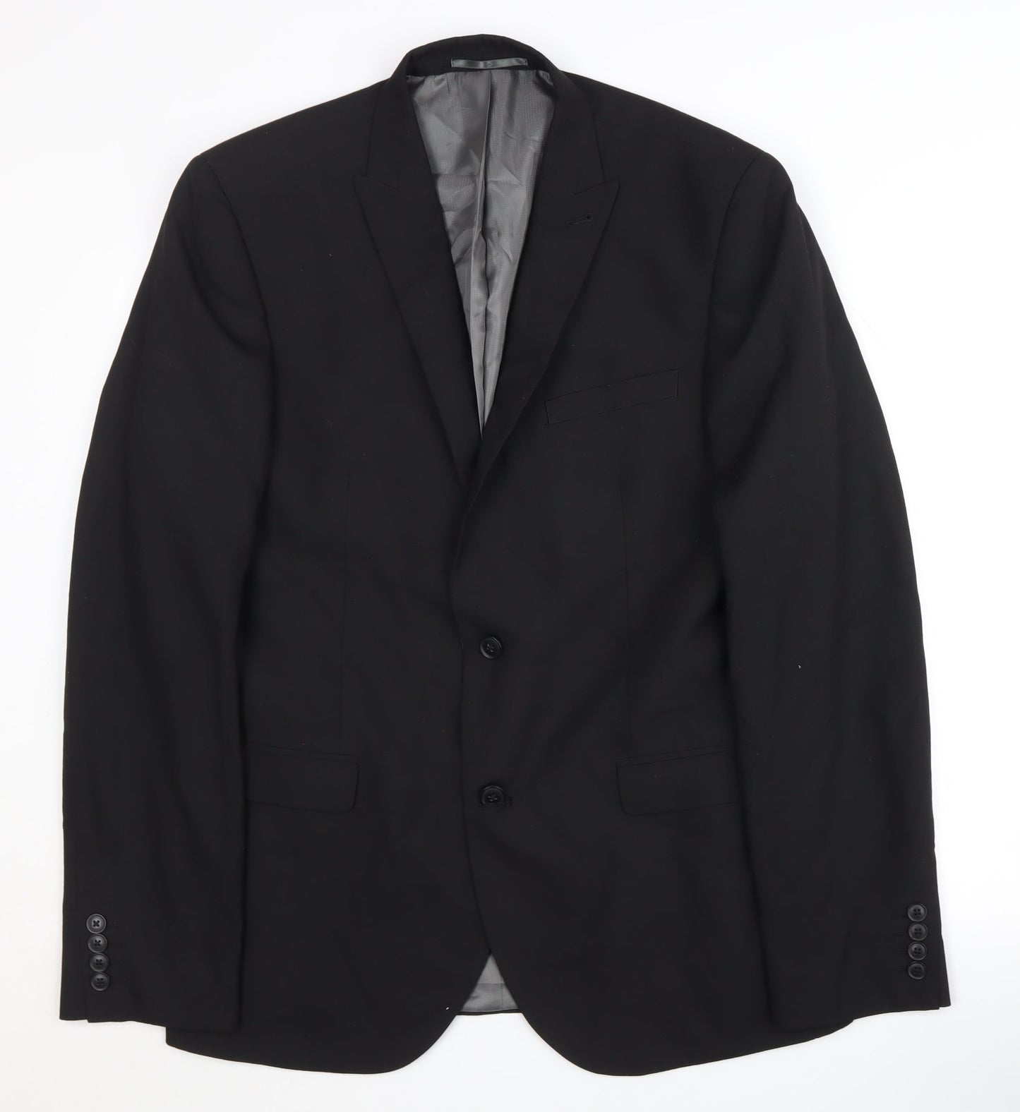Next Men's Black Blazer 42L Long Length Formal Jacket