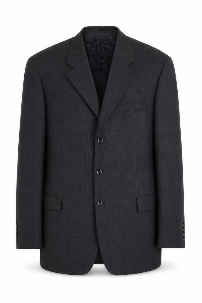 Meurice Men's Grey Wool Blazer 44R Regular Fit