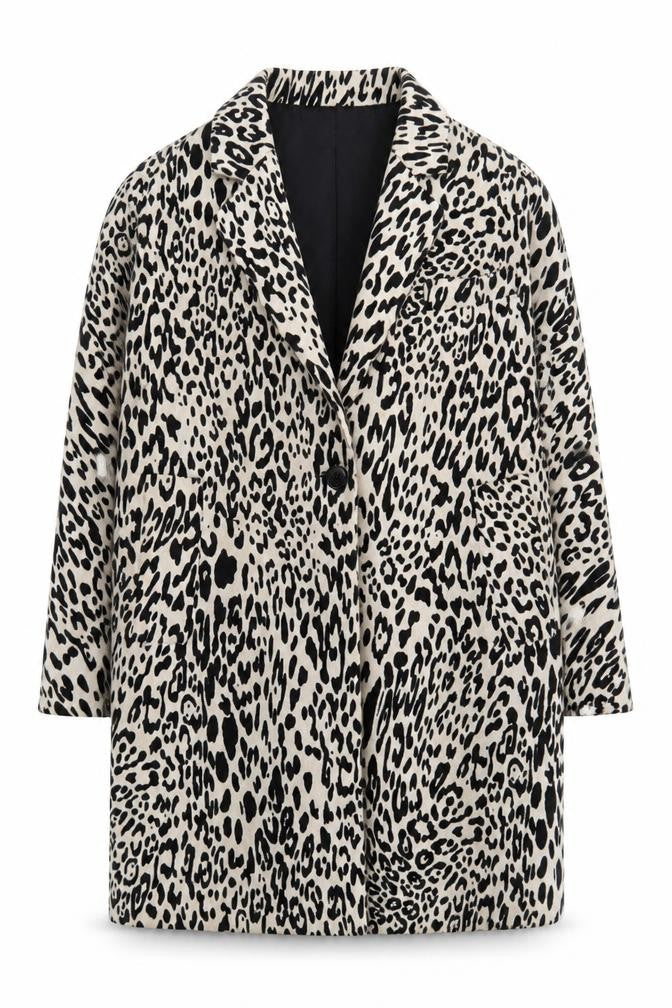 Zara Women's Animal Print Blazer, Size M, Cotton, Casual