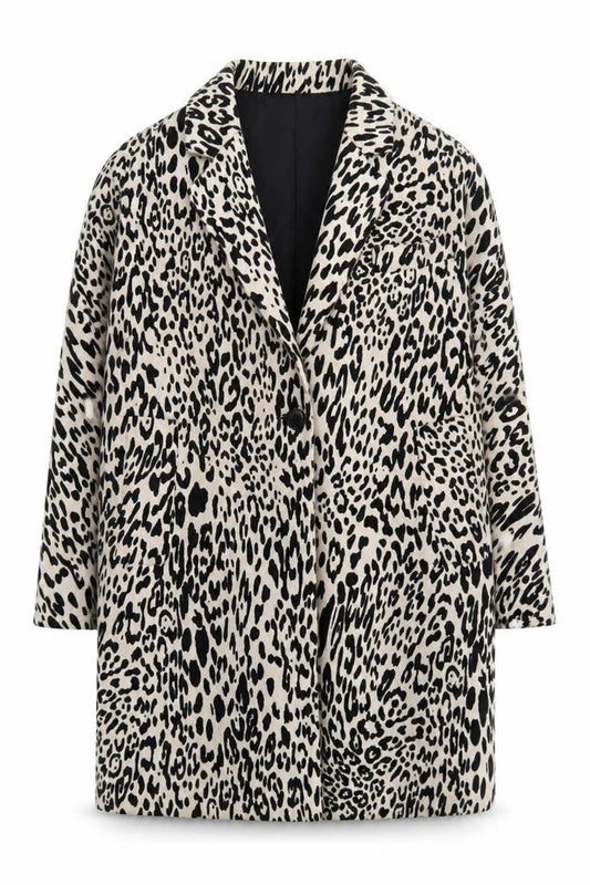 Zara Women's Animal Print Blazer, Size M, Cotton, Casual