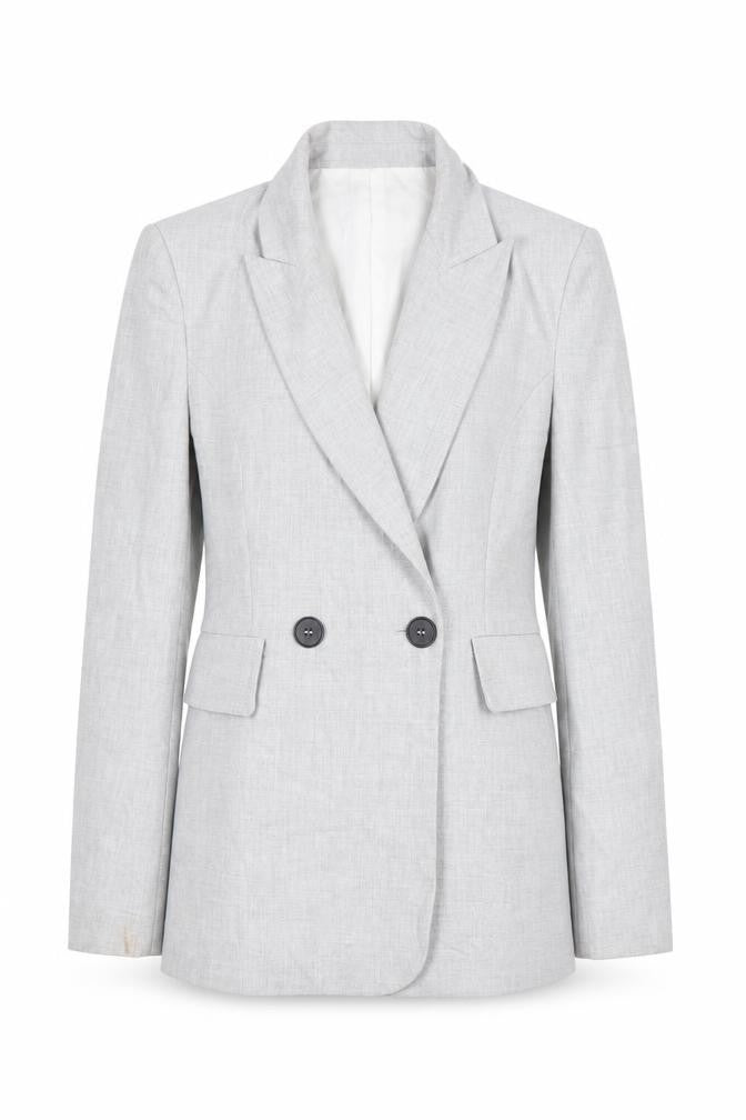Zara Womens Grey XS Double-Breasted Blazer
