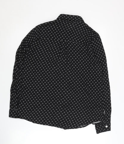 Oasis Women's Black Button-Up Shirt Size 10