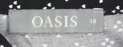 Oasis Women's Black Button-Up Shirt Size 10
