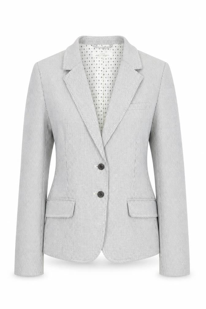 H&M Women's Grey Pinstripe Blazer, Size 8, Regular