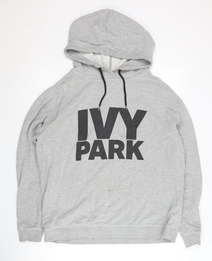 Additional front view of Ivy Park Women's Grey Pullover Hoodie M