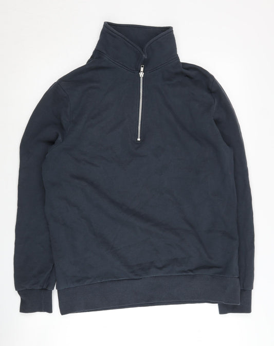 ASOS DESIGN Men's Blue M 1/2 Zip Sweatshirt