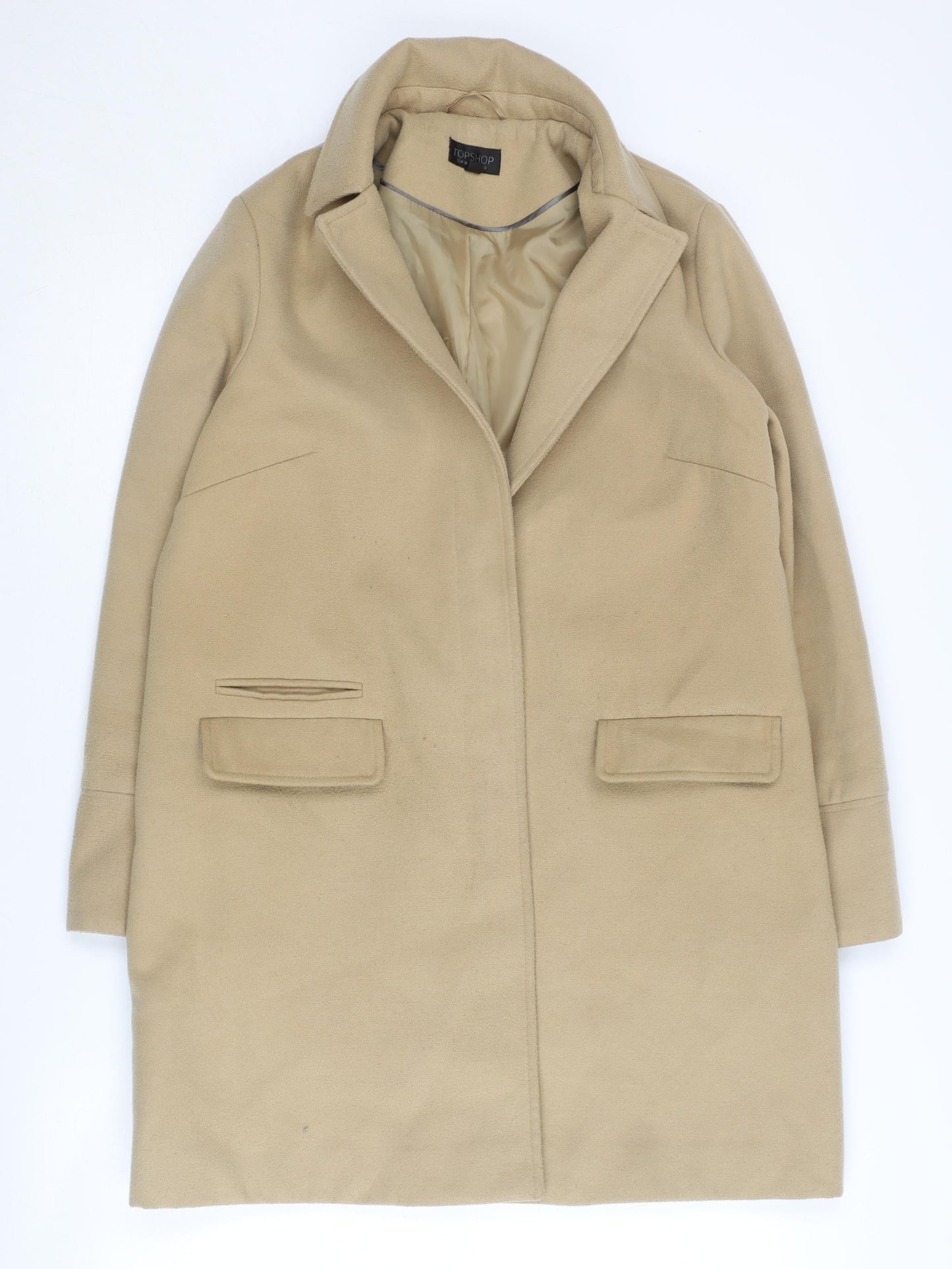 Topshop Beige Women's Overcoat Size 10