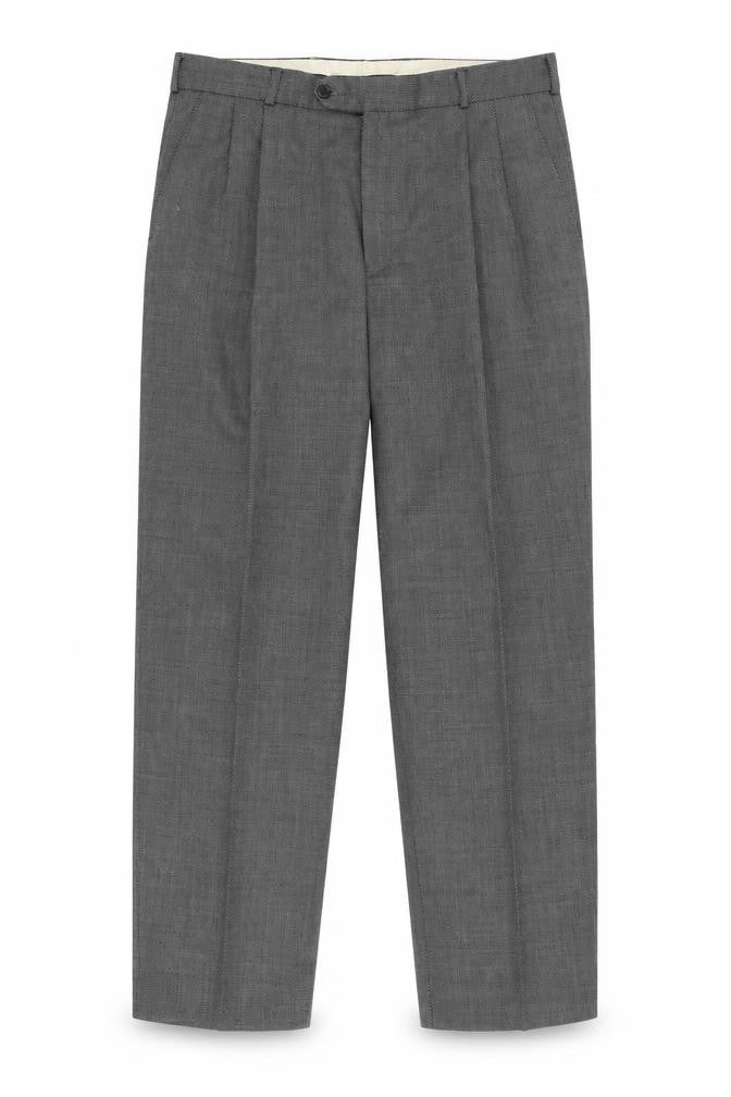 Savoy Taylors Guild Men's Grey Pleated Trousers 42R