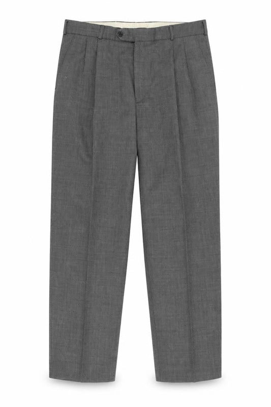 Front view of Savoy Taylors Guild Men's Grey Pleated Trousers 42R