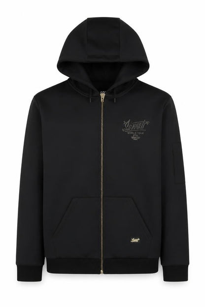 Front view of Sonneti boys’ black full zip hoodie 13-15 years