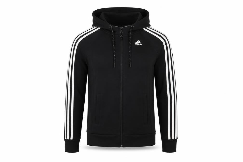 Adidas Men's Black XS Track Jacket With Hooded Style