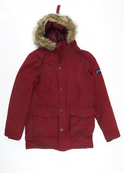 Just Womens Hype Red Parka Jacket, Winter Style Size S,