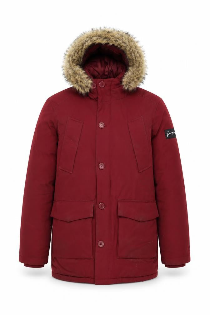 Just Hype Unisex Red Parka Jacket, Size S, Winter Style