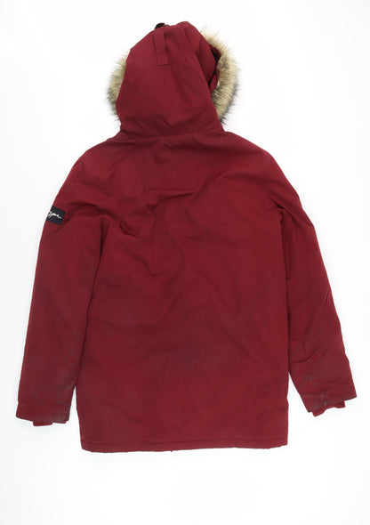 Just Womens Hype Red Parka Jacket, Winter Style Size S,