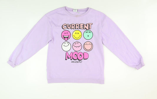 Smiley World Girls Purple Pullover Sweatshirt 13-14 Years