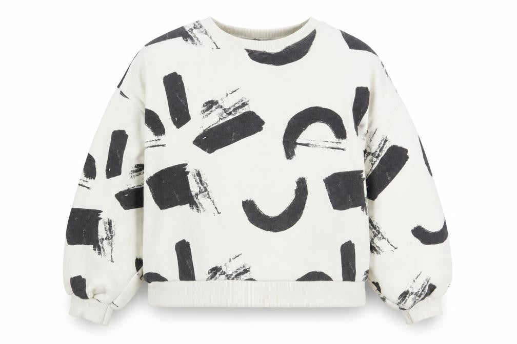 Zara Boys Graphic Print Sweatshirt, Size 11-12, Black/White