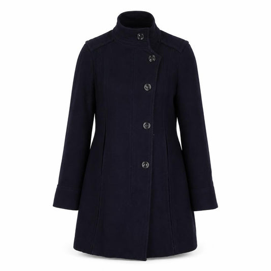 Zara Women's Black Wool Blend Overcoat Size 12