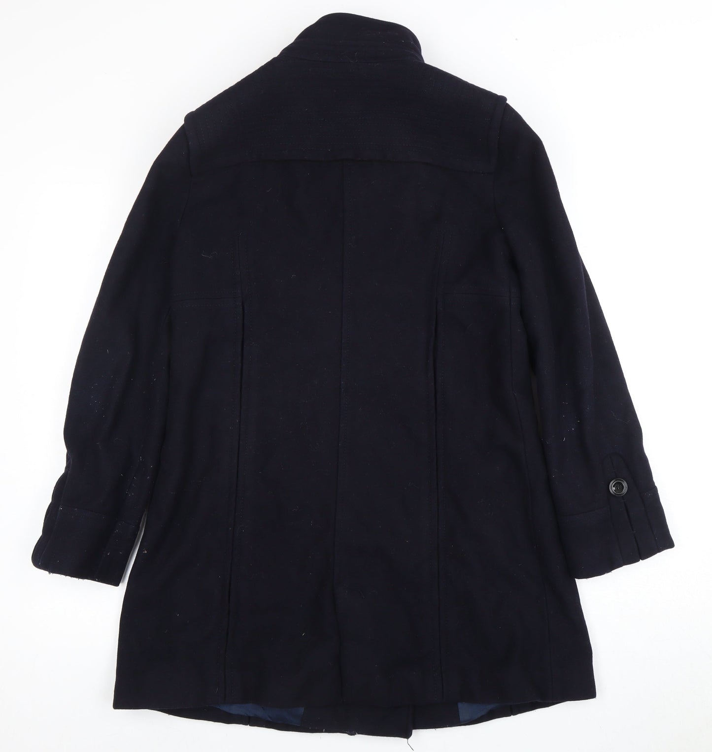 Zara Women's Black Wool Blend Overcoat Size 12