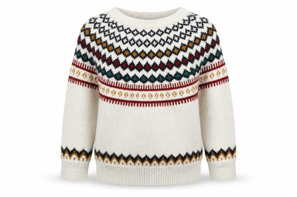 Gap Girls Ivory Fair Isle Pullover Jumper 2 Years