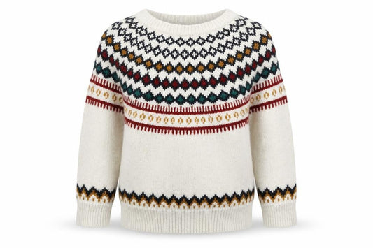 Gap Girls Ivory Fair Isle Pullover Jumper 2 Years