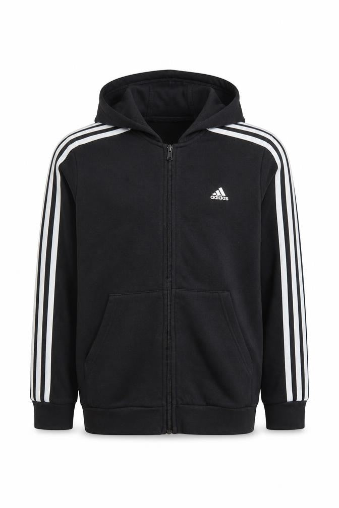 Adidas Boys Black Full Zip Hoodie 13-14 Years with Logo