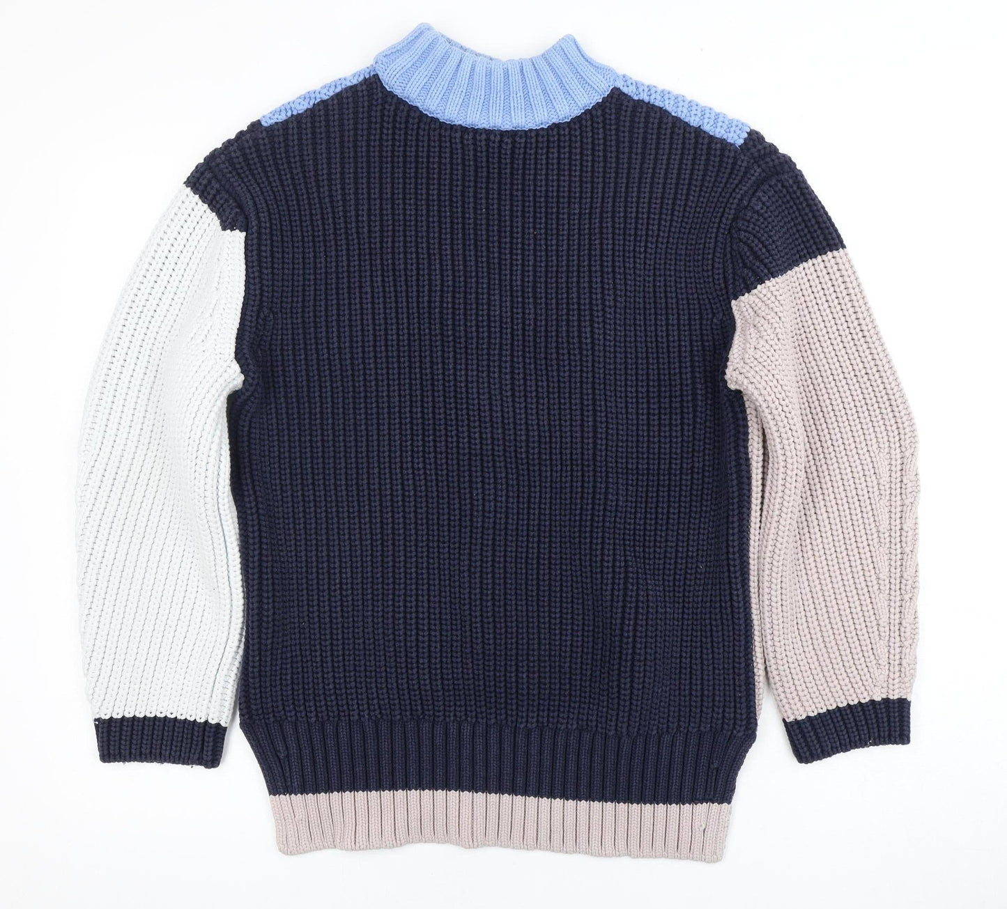 H&M Women's Blue High Neck Pullover Jumper, Size 6