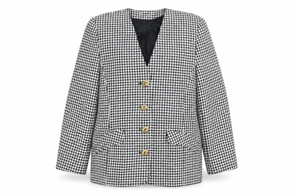 Fellini Women's Black Houndstooth Blazer Size 14