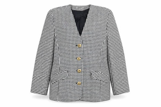 Fellini Women's Black Houndstooth Blazer Size 14