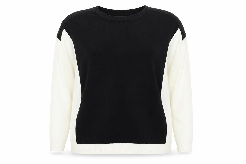 Marks & Spencer Women's Black and White Pullover Jumper Size 18