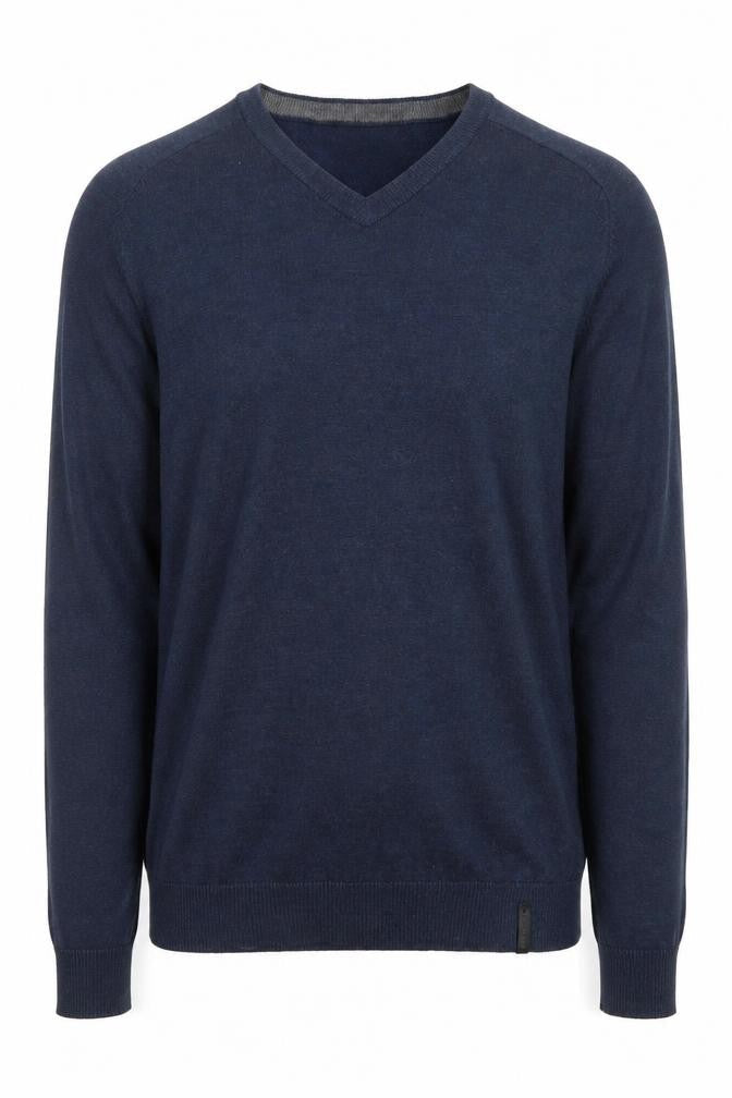 Jack & Jones Men's Blue V-Neck Pullover Jumper - Size M