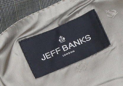 Close-up detail of Jeff Banks Men's Grey Blazer 42 Regular