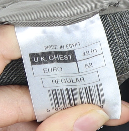 Brand and care label for Jeff Banks Men's Grey Blazer 42 Regular