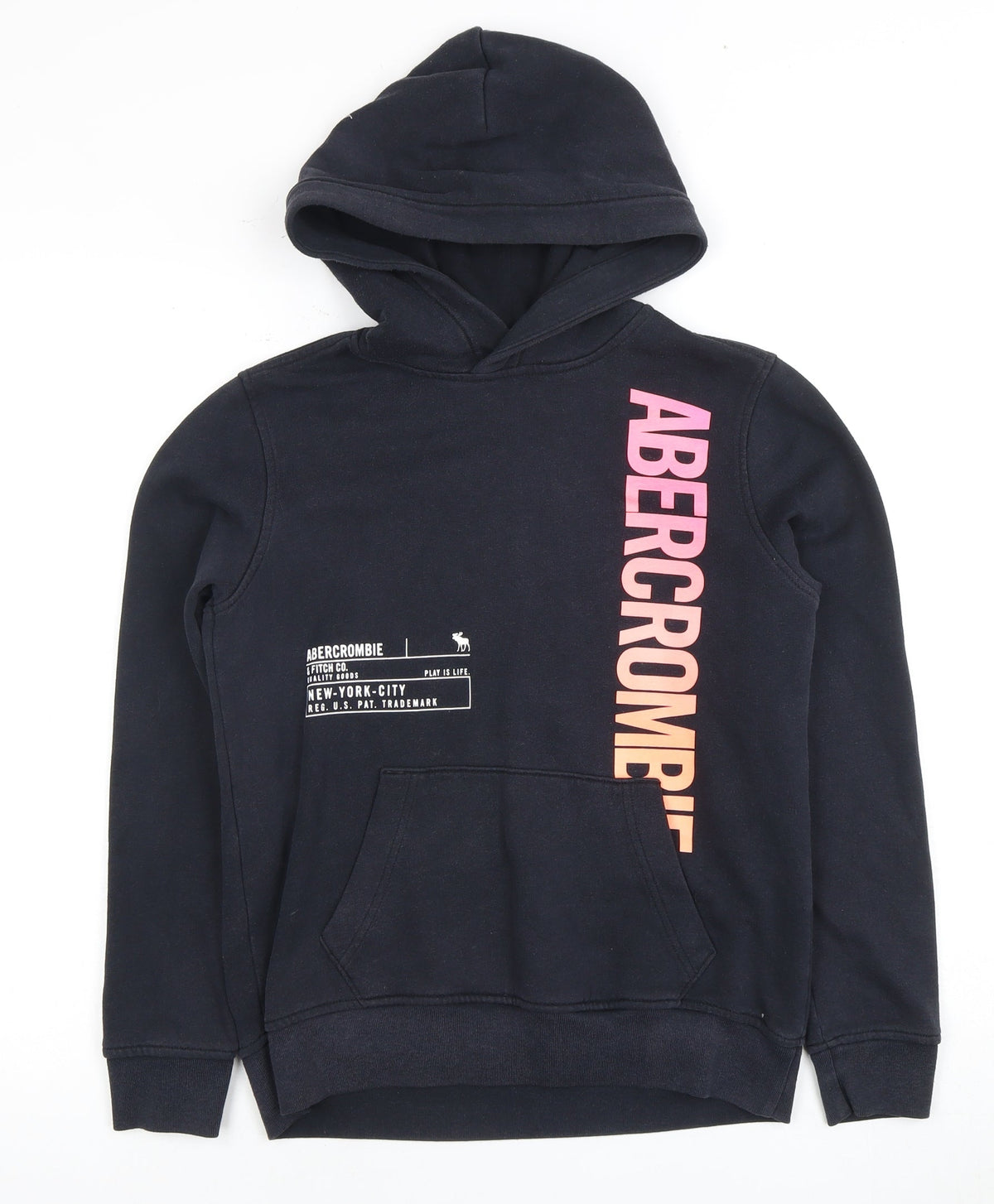 Abercrombie & Fitch Kids Girls Black Hoodie 11-12Y Pullover Casual